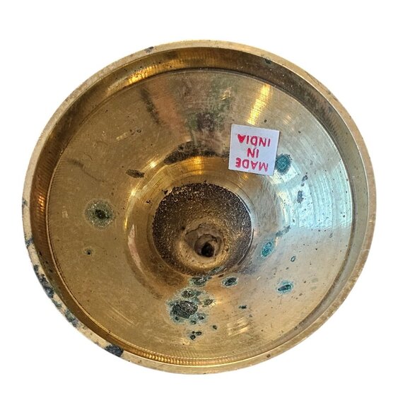 Vintage Brass Candle Stick Holder Tapered Graduated Gold Metal Ball‎ India 9" - Picture 7 of 11